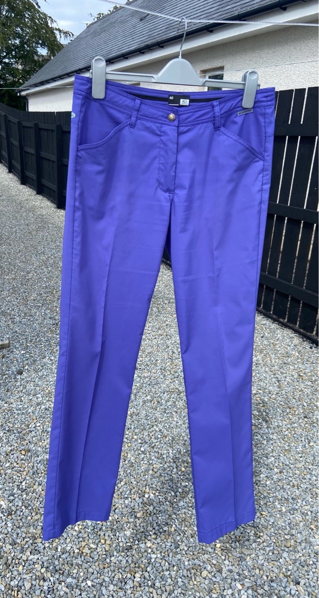 Catmandoo AquaTech Ladies Purple Stretch Golf Walking Trousers Size 40