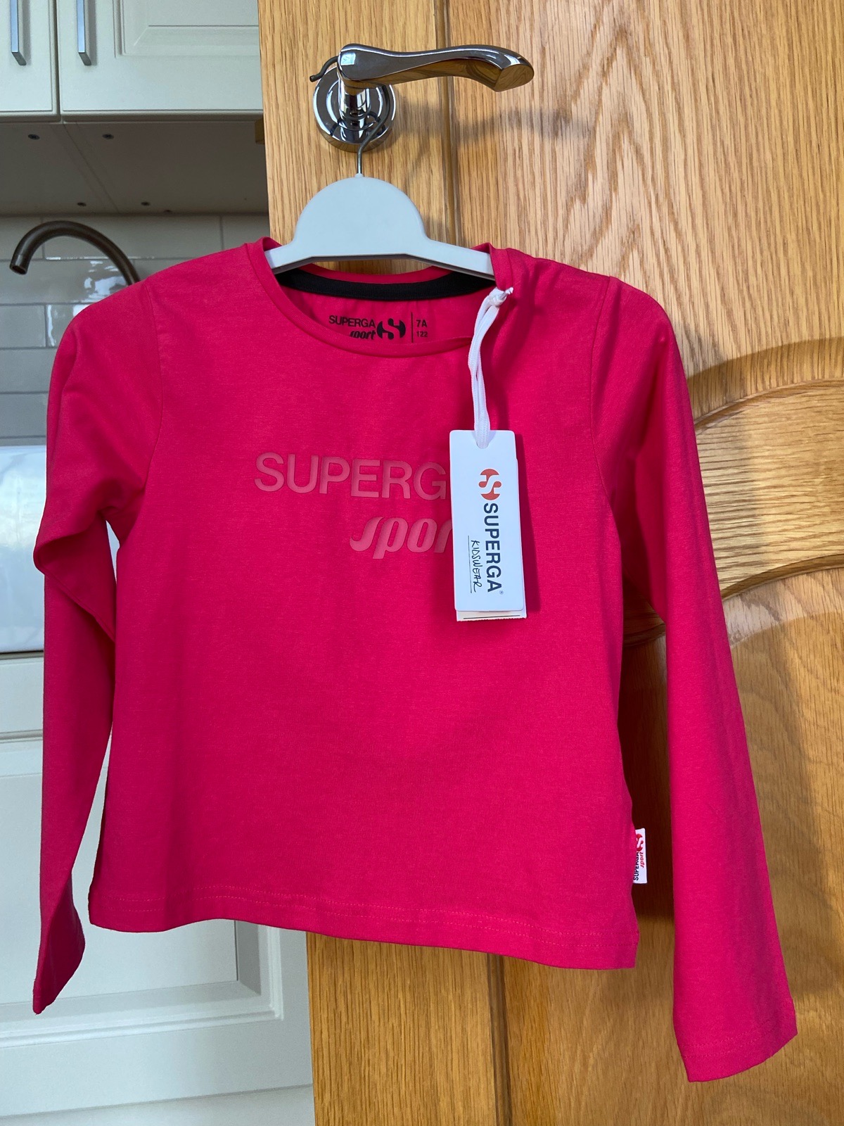 Superga Girls Hot Pink Long Sleeve Cotton Top Age 7 / 122cm BNWT