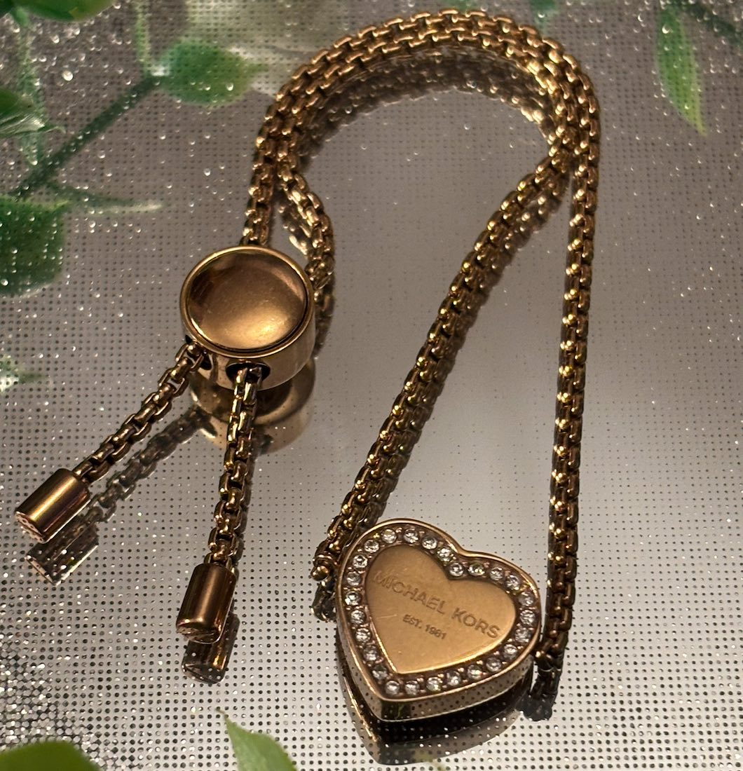 Michael Kors Heritage Pave Heart Slider Bracelet (20cm)