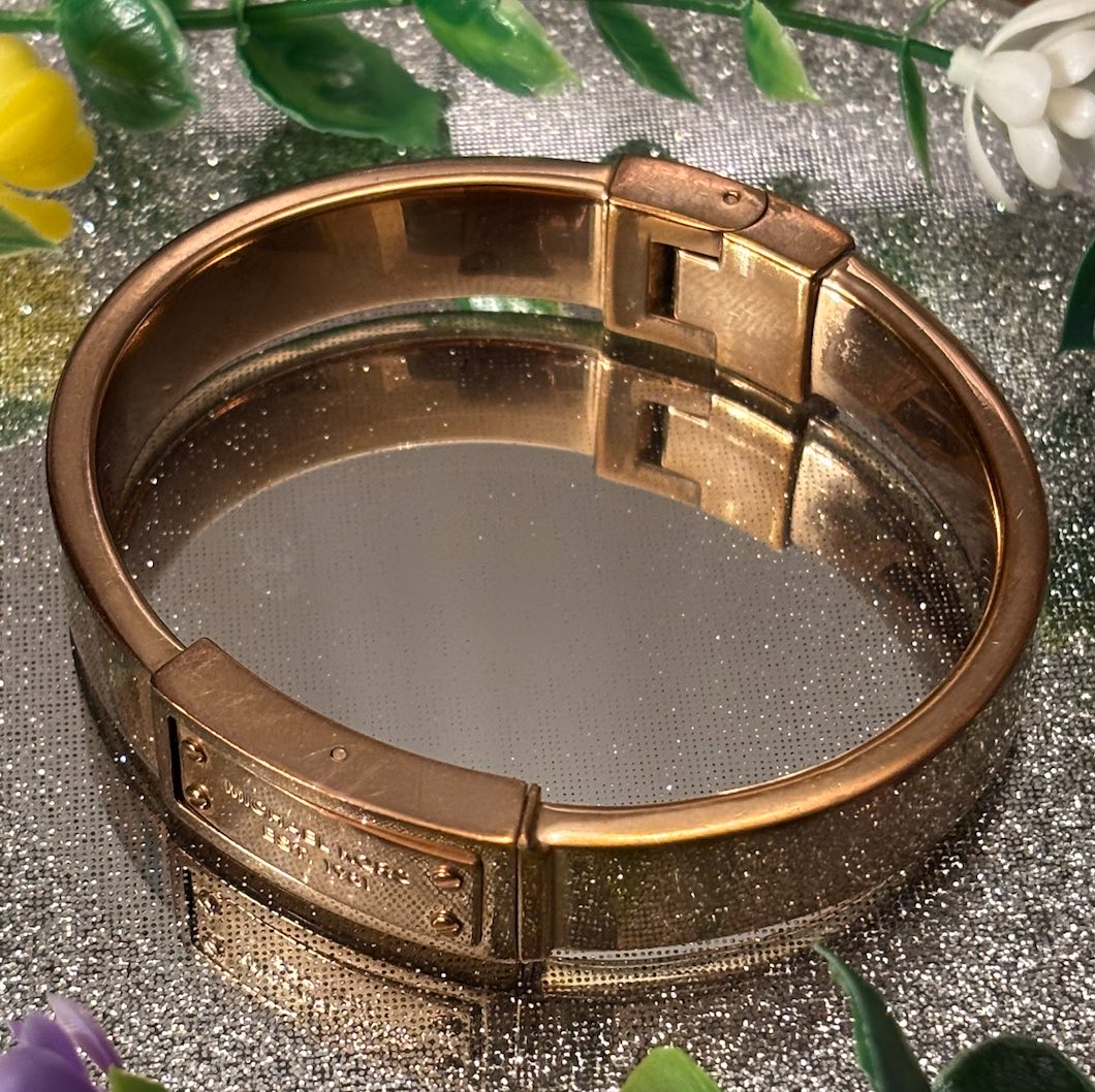 Michael Kors Rose Gold Logo Plaque Bangle (20cm/5cm)