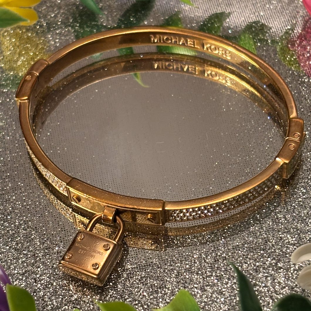 Michael Kors Gold-Tone Pave Padlock Bangle (19cm/5cm)