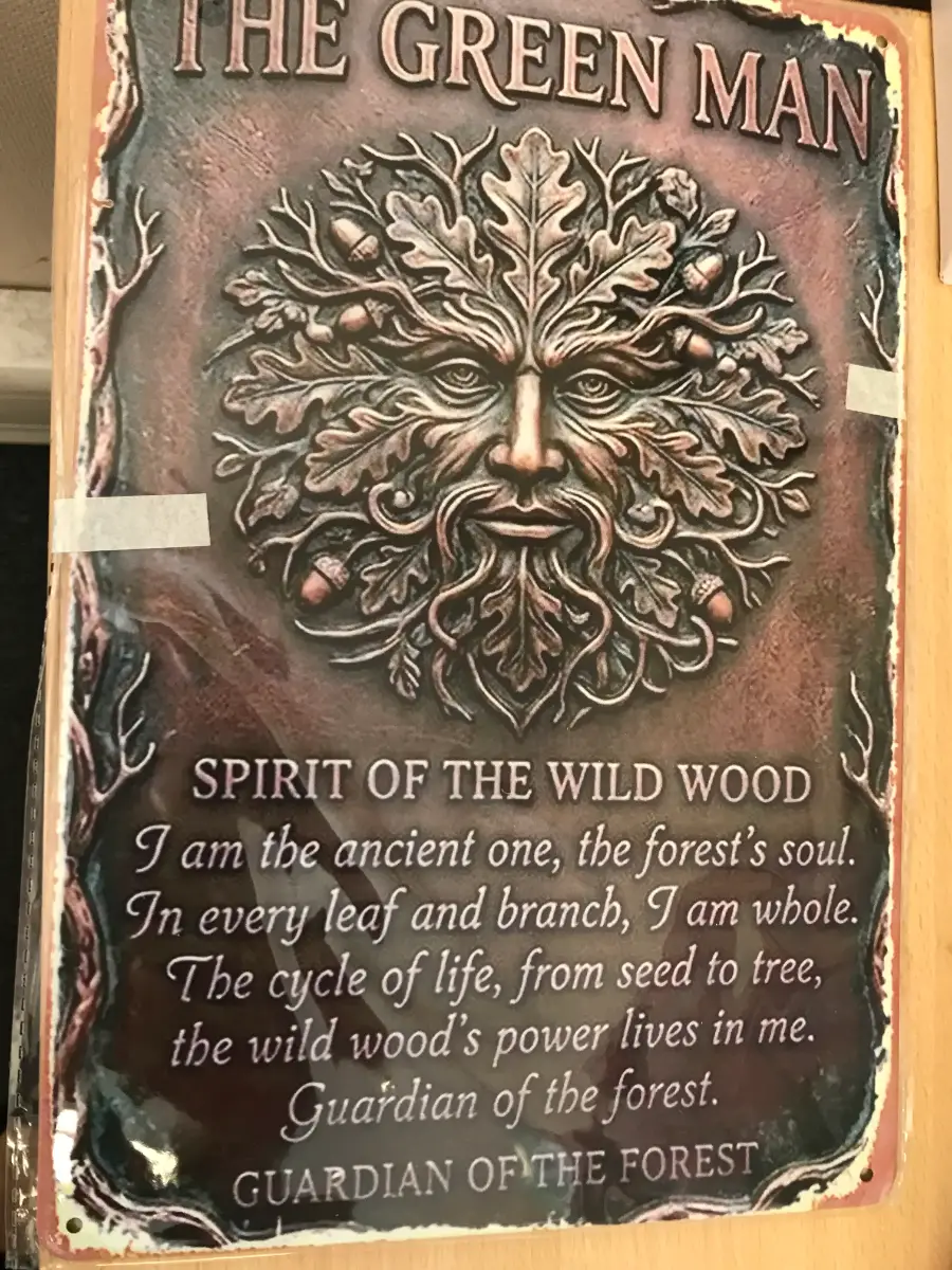 'Green Man' metal sign