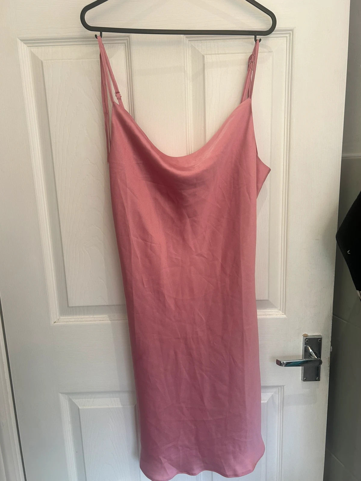 Miss selfridge pink satin slip dress size 12