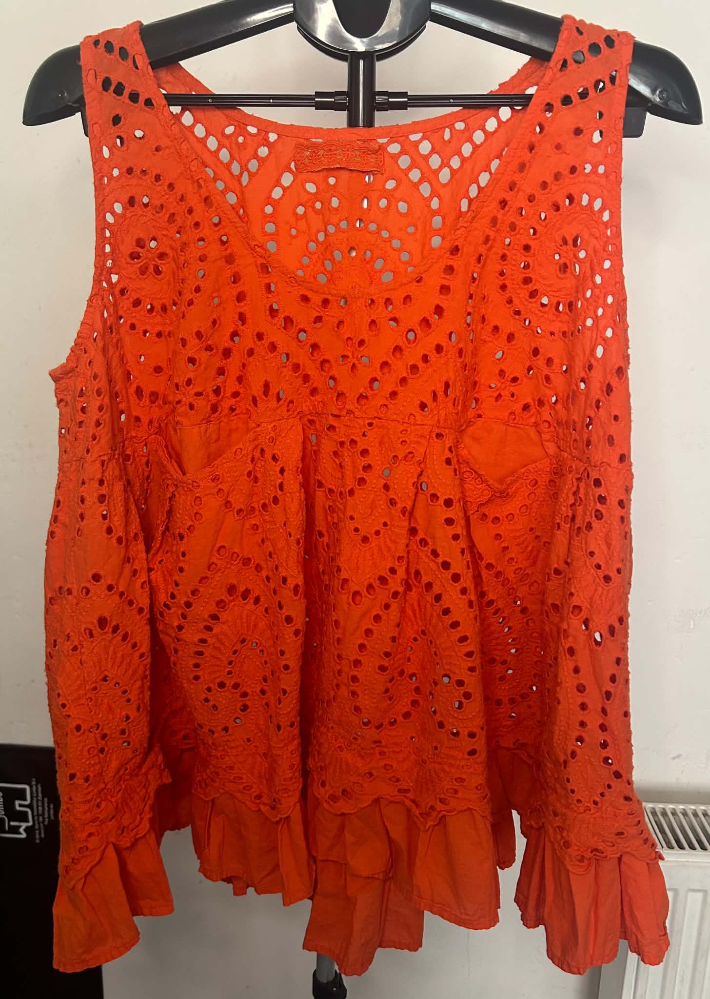 Orange Women's Cotton Sleeveless crop Top no size measures up to a UK 18/20