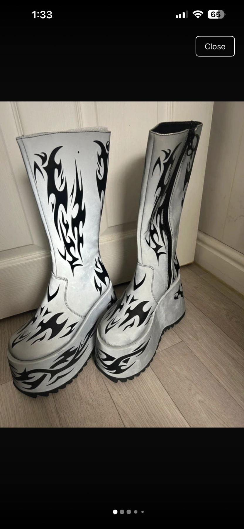 Dolls kill light reflective platforms size 5