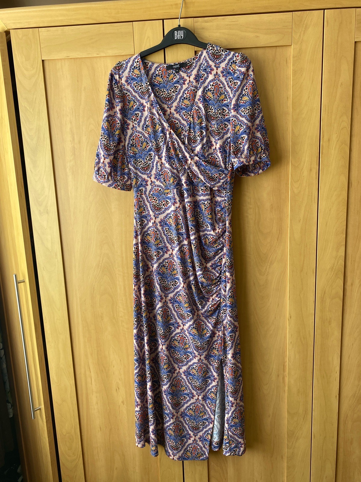 Next blue/jacquard pattern ladies dress, size 10