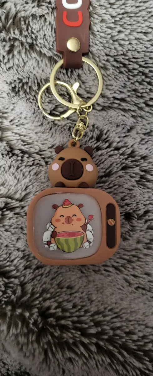 Capybara Figure Light Up Keychain (Brown)
