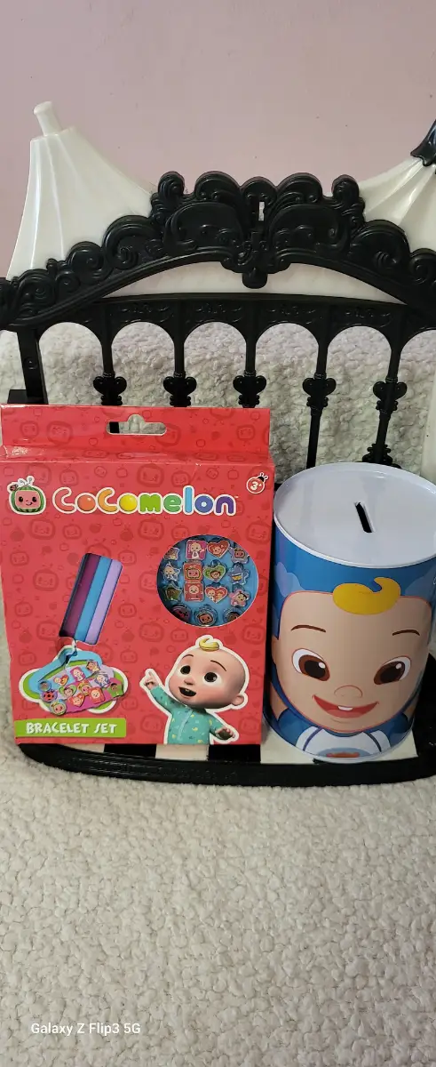Cocomelon Bundle Money Box And Bracelet Set
