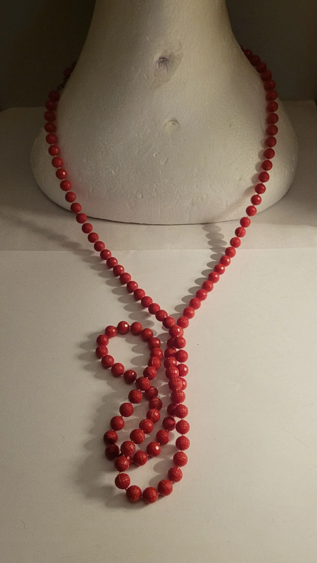 Red boho coral necklace