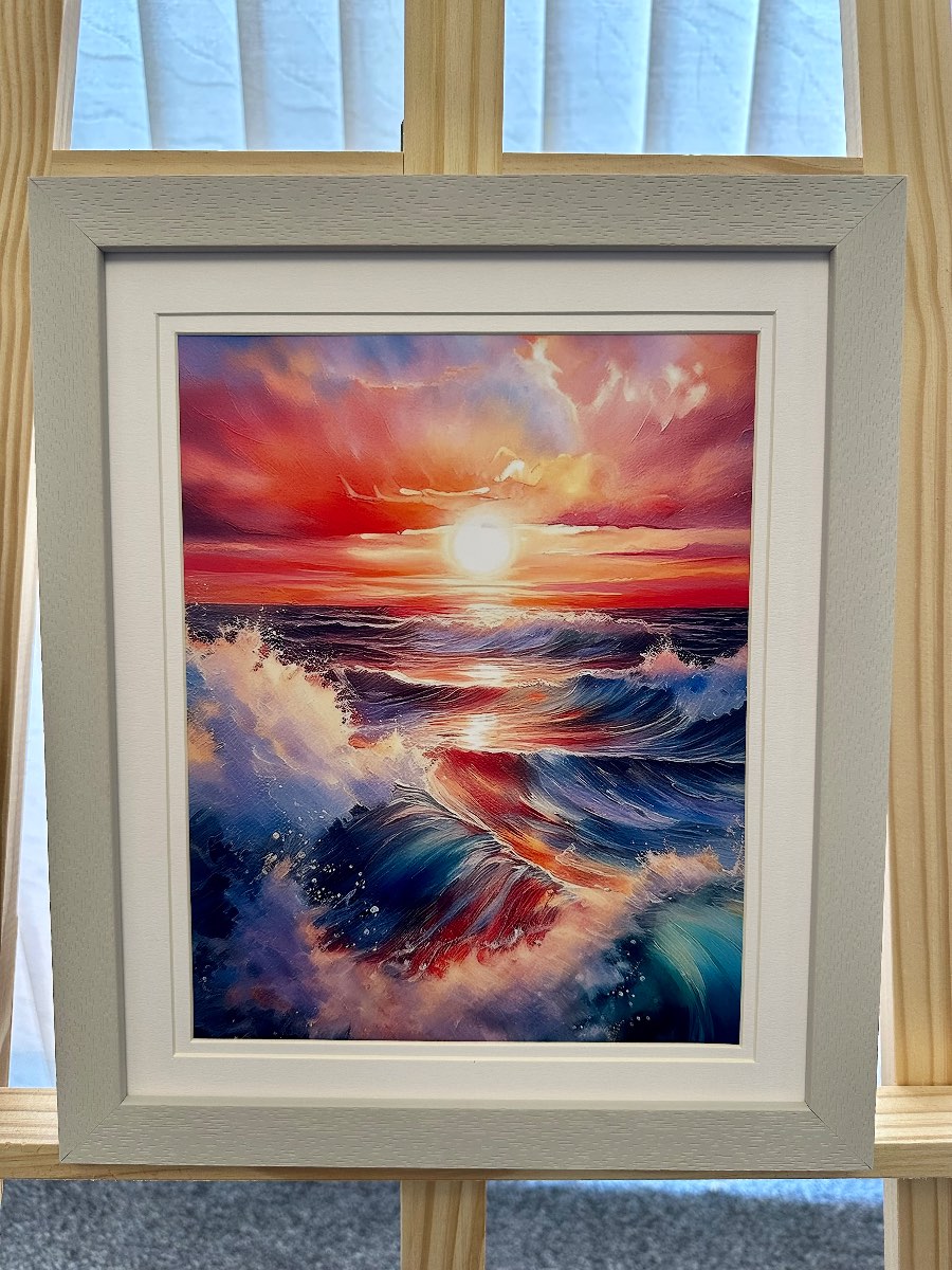 Wavefire Horizon – Sunset in Motion A4 print