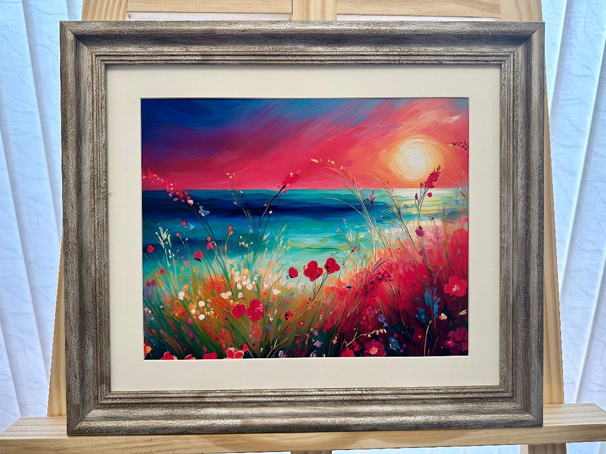 Sunset Bloomrise – Wildflowers in the Evening Glow A4 print