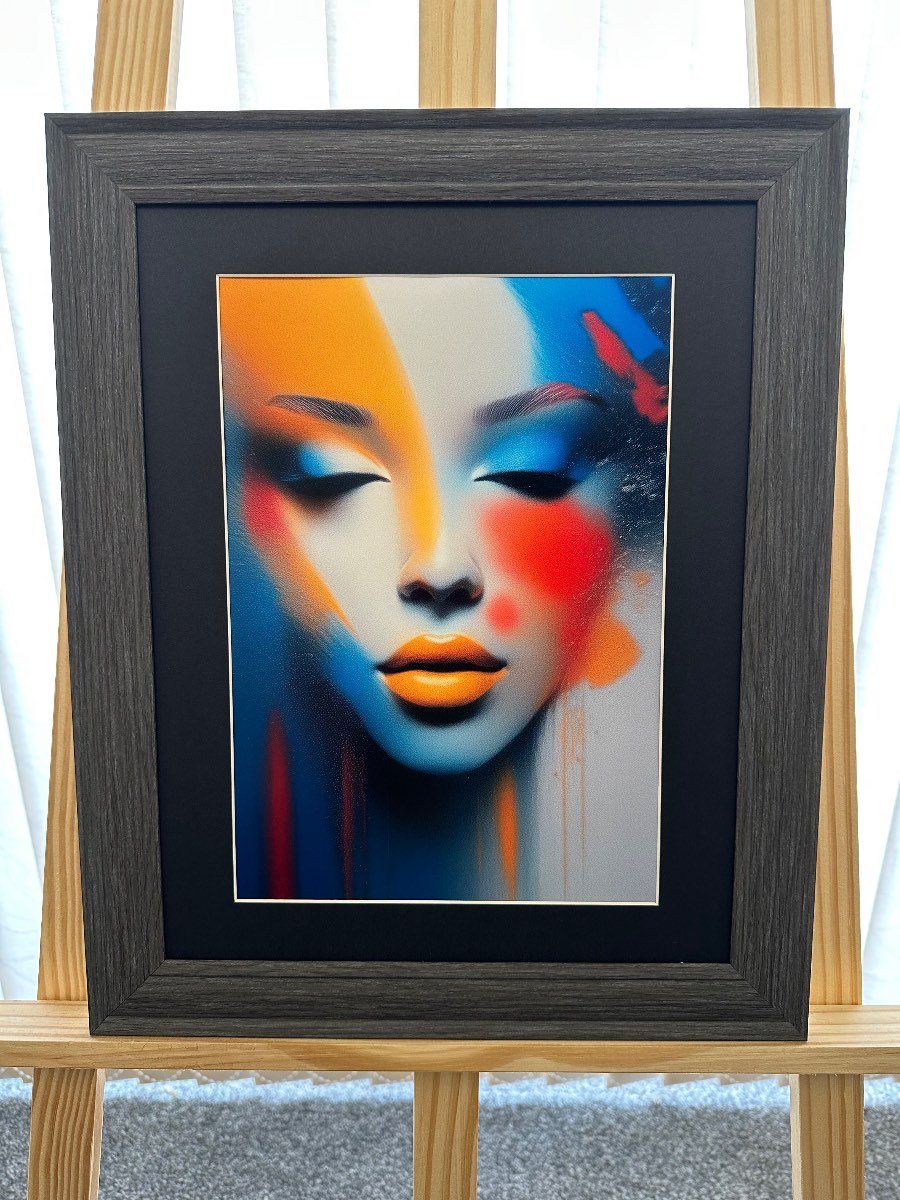 Silent Spectrum – Abstract Portrait Art Print – A4 – Unframed Modern Wall Decor