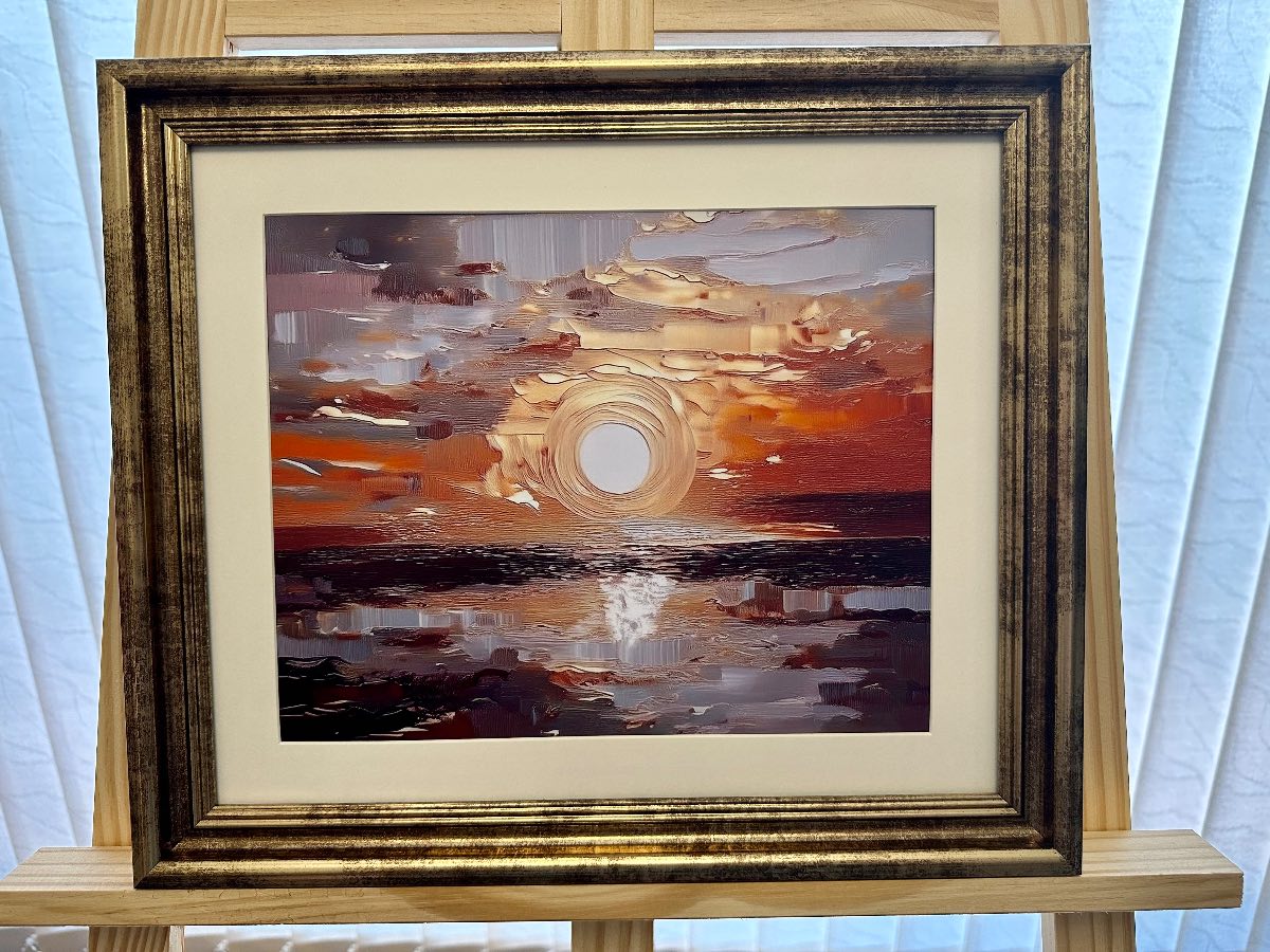 Sunflare Stillness – Light Over Quiet Water A4 print