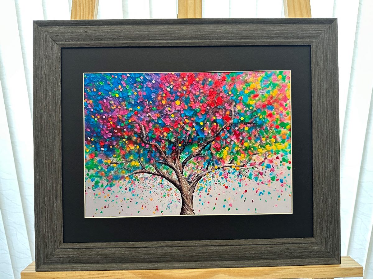 Spectrum Tree – Colourful Abstract Tree Art Print – A4 – Unframed Modern Wall Decor