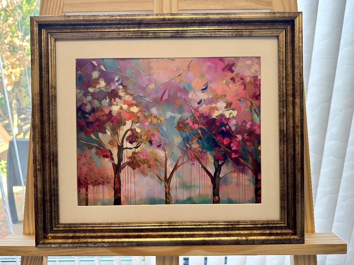 Dreamscape Trees – Colourful Abstract Forest Art Print – A4 – Unframed Modern Wall Decor