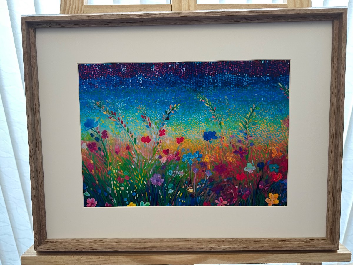 Horizon of Petals – Colourburst Wildflower Art Print – A4 – Unframed Modern Wall Decor