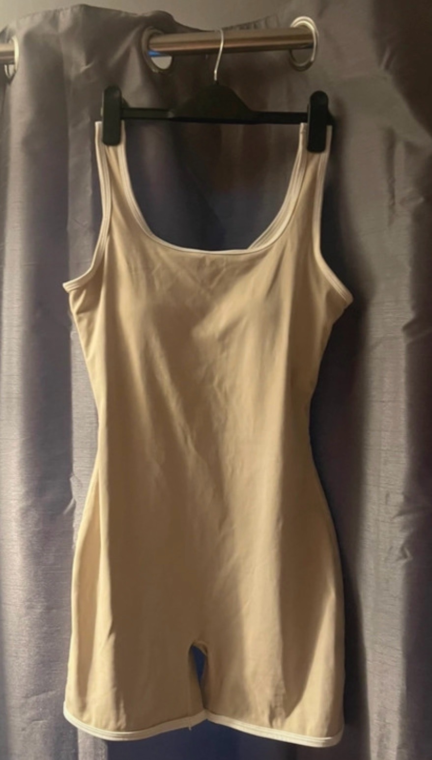 White and beige playsuit
