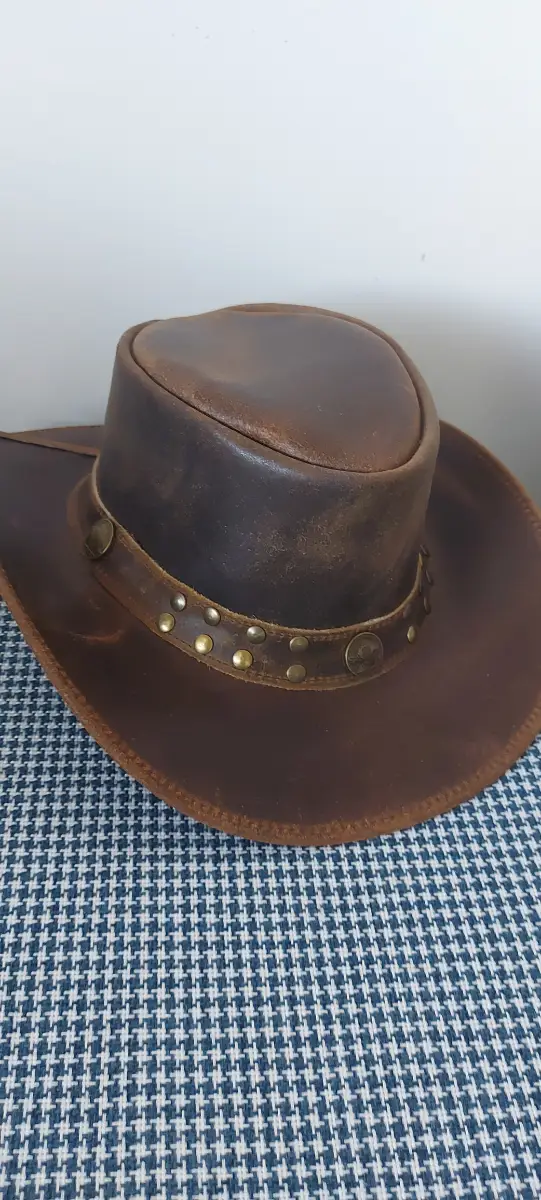 Leather Cowboy Hat Small 55-56cm Head Circumference