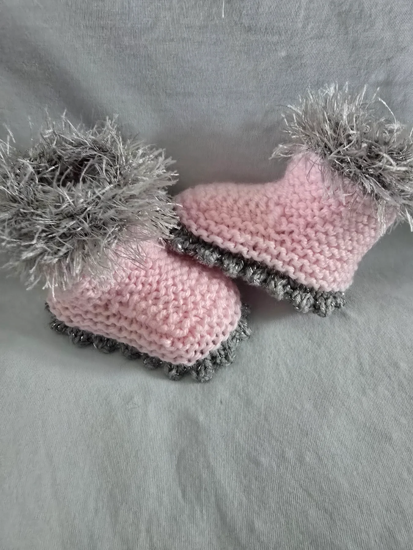 Handmade baby girls booties 0-3Months