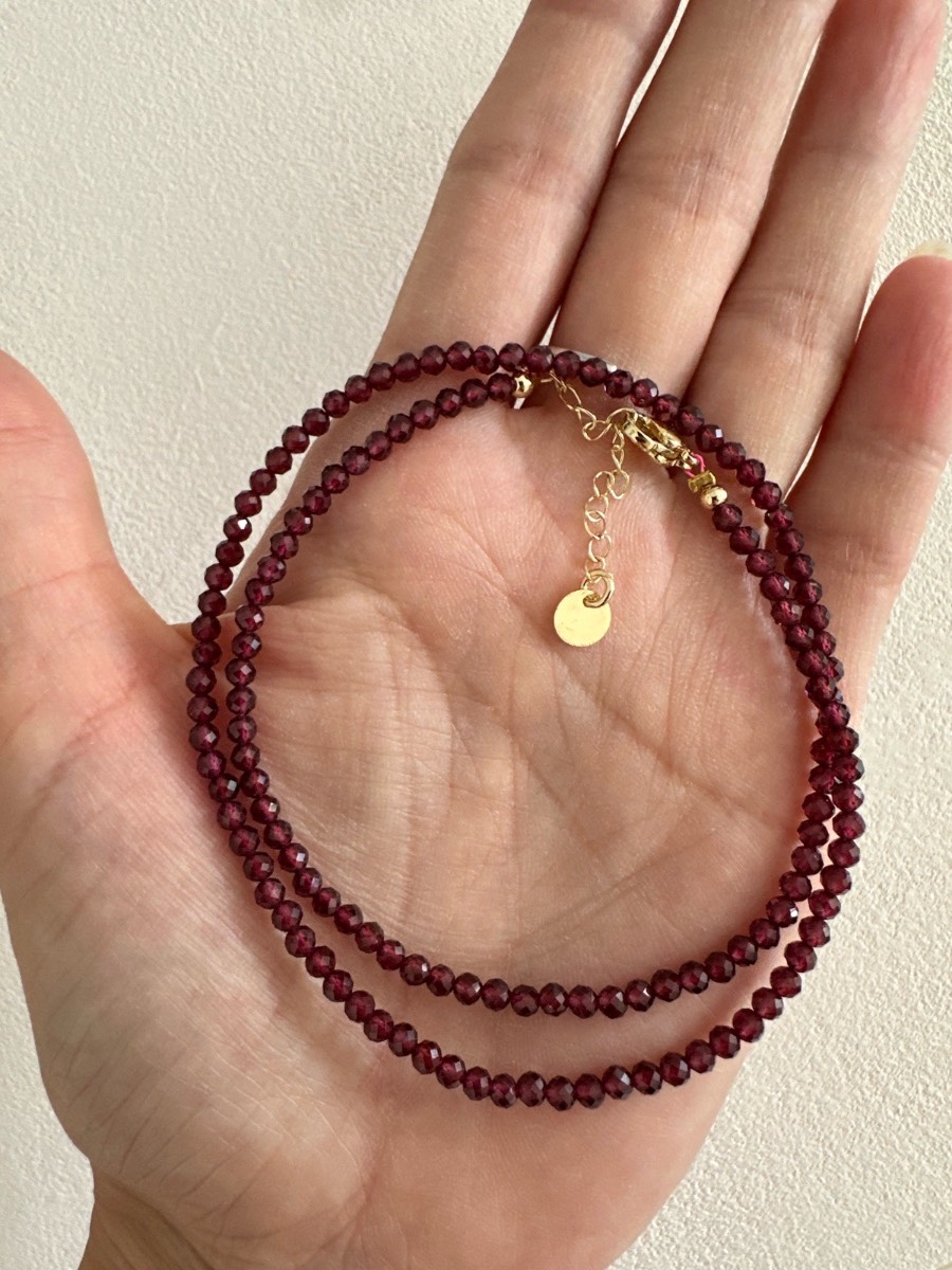 Garnet Gemstone Crystal Necklace