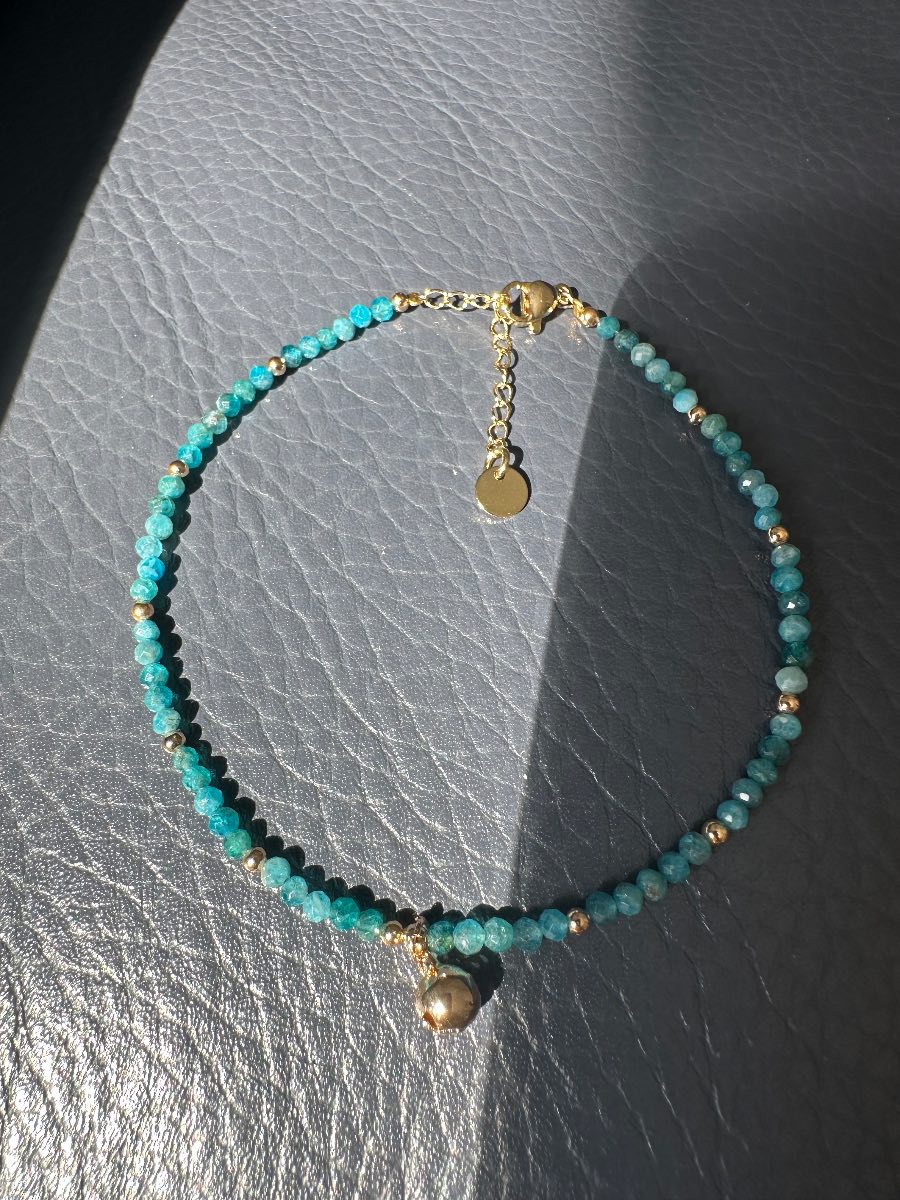 Amazonite Gemstone Anklet 3mm beads