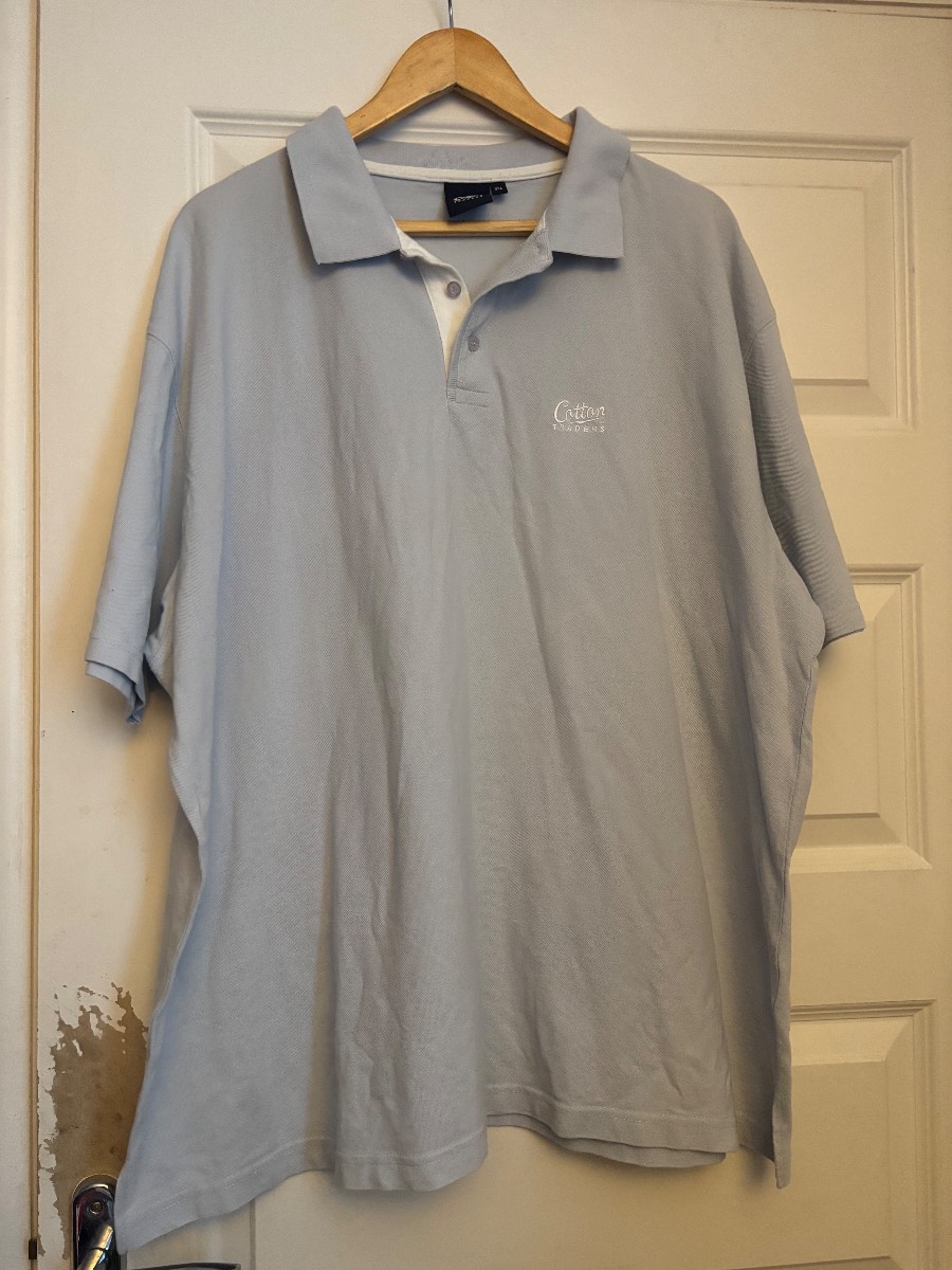 pale blue Cotton Traders men's polo shirt 3xl