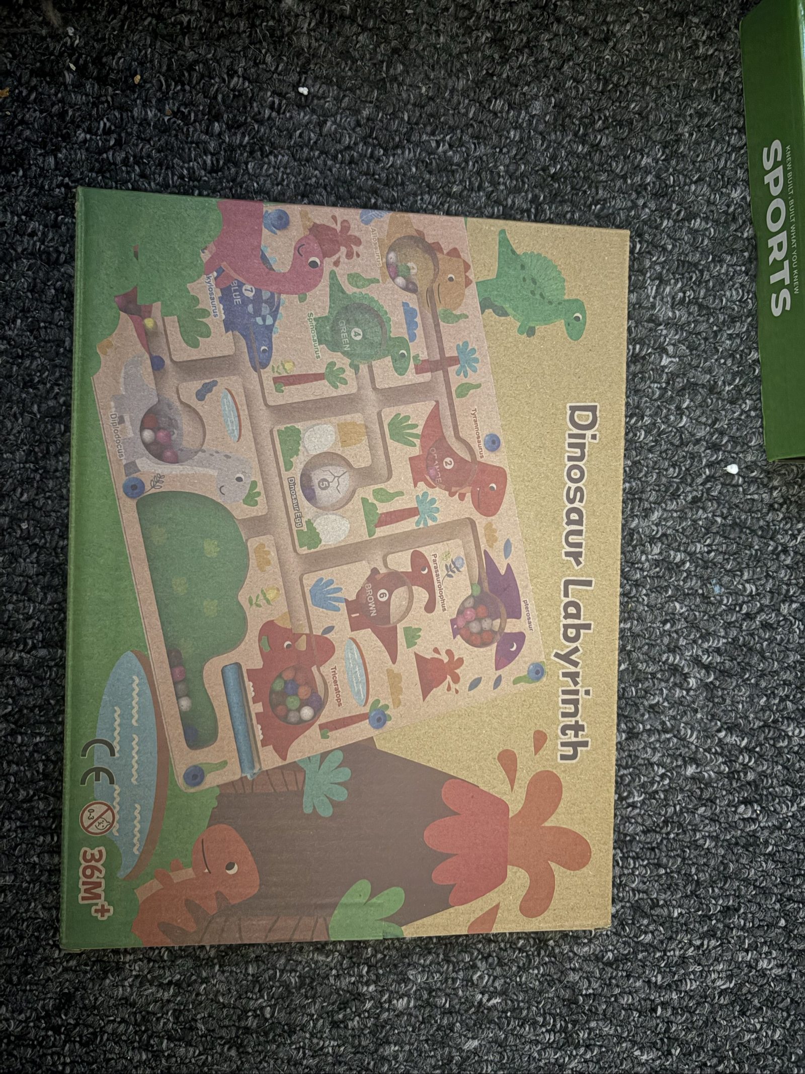 Dinosaur Labyrinth Kids Wooden Bead Maze Toy 36 Months+