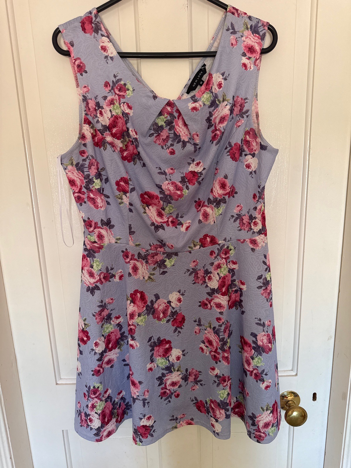 New Look Blue Floral Skater Dress — UK 16