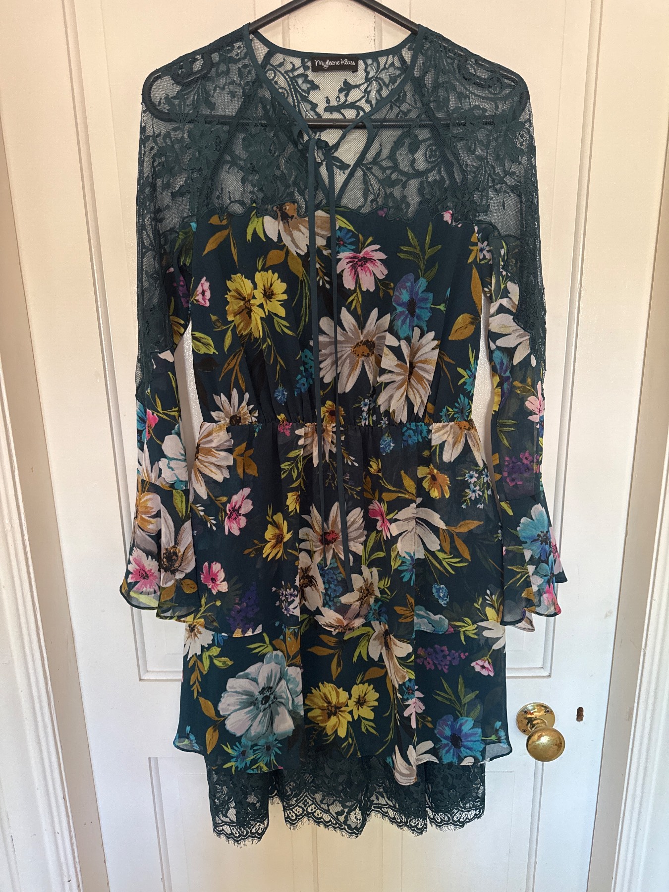 Myleene Klass Teal Floral Lace Dress — UK 8
